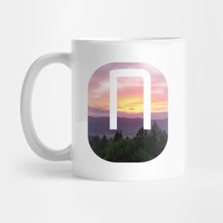 Initial N Sunset Photograph Mug